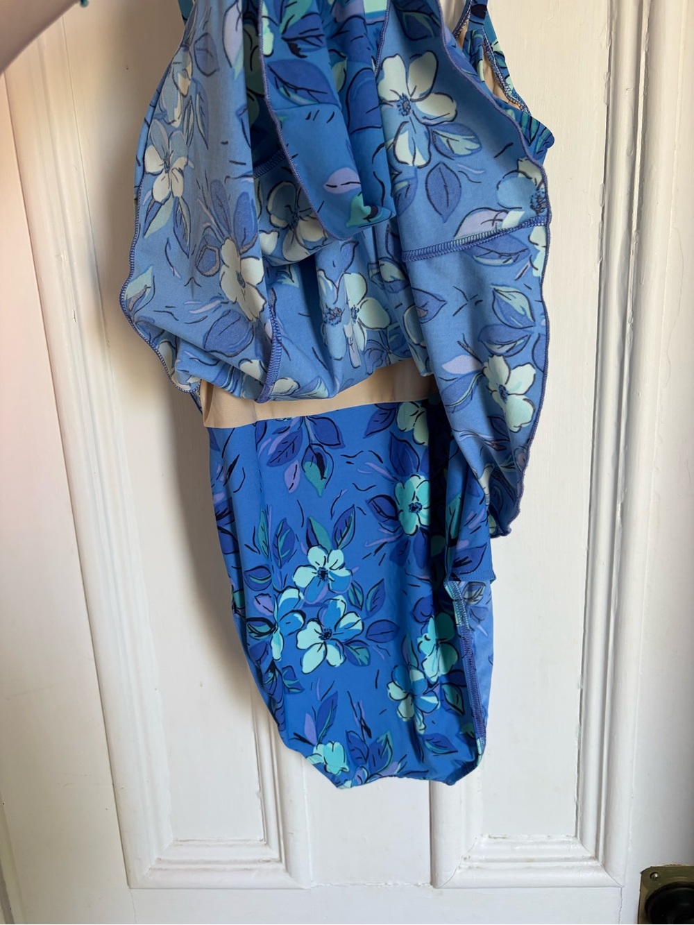 Vintage L.L. Bean Blue Floral Swim Dress - Picture 5 of 11